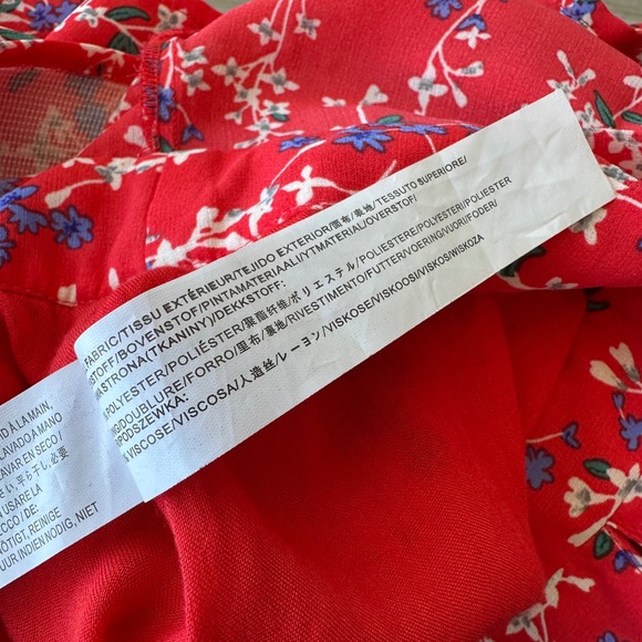 Anthropologie‎ Moon River Red Floral Print Jumpsuit Open Back Wide Leg Size M - Picture 14 of 15